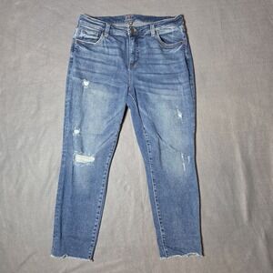 KUT From The Kloth Crop Straight Leg Blue Jeans Women's Size 14W